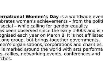 Womans day comment and translate ppt