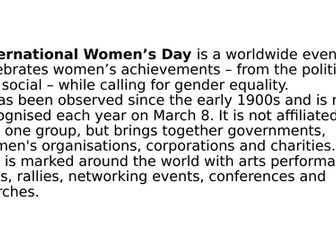 Womans day comment and translate ppt