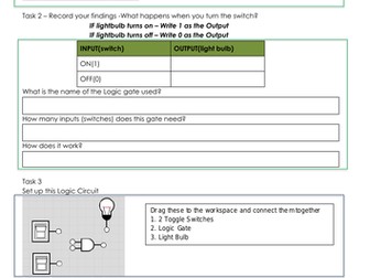 Intro to Logic Gates - Group Worksheet