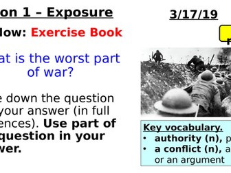 GCSE AQA Anthology SOW - 'Power and Conflict' - 19 lessons with powerpoints and resources.
