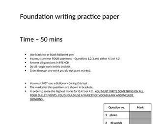 4 GCSE French full foundation writing papers - ready to go. PLUS ...