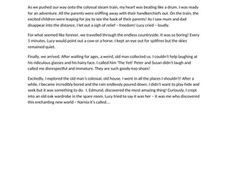 WW2 Lion, the Witch and the Wardrobe. Edmund's Diary Entry Point of View