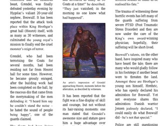 Year 6 Collection of Modelled Newspaper Report Examples BEOWULF