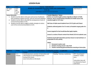 Global warming / Acid rain / Ozone