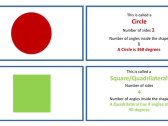 Shapes, triangles and other Maths resources in flash card form