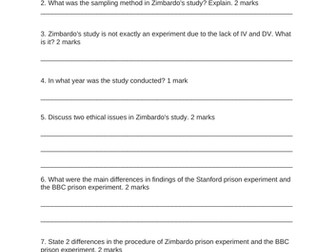 Activity Zimbardo prison experiment