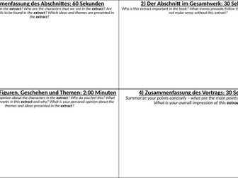 IB Lang B German HL - Literature Presentation (Oral Exam)