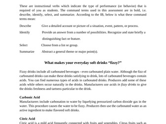 IB MYP Science Summative Assessment - Acids and Bases