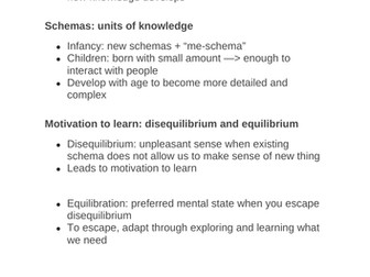 Cognition and Development Revision Notes