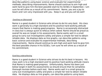 Exemplar Science full written reports