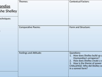 AQA Conflict Poetry Exploration Sheets