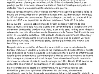 AS/ GCSE Spanish reading on Guernica