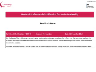 NPQSL Project. Full marks. All supporting documents included