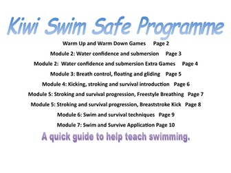 Swimming progressions and lessons