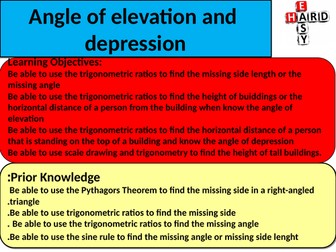 Angle of elevation and depression