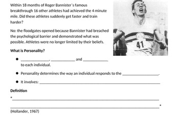 AQA A Level PE - Personality