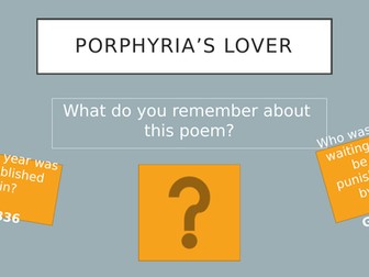 Porphyria's Lover - Robert Browning - creative writing task