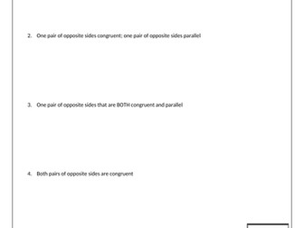 Investigation - Conditions for Parallelograms