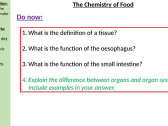 The chemistry of food AQA B3.3