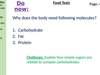 Food tests theory AQA B3.3