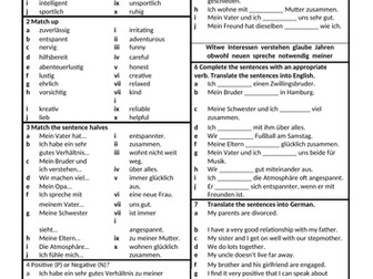 GCSE KS4 German vocabulary revision - all topics - 16 worksheets