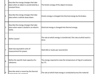 AQA GCSE Physics Energy Revision
