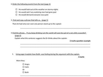 Treasure Island Chapter 1 questions and answers