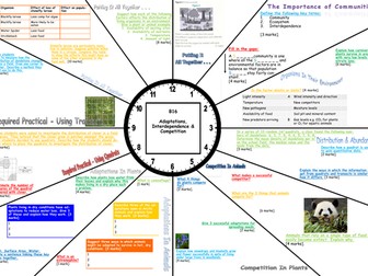 AQA GCSE Biology B16 Adaptations, Interdependence & Competition Revision Clock