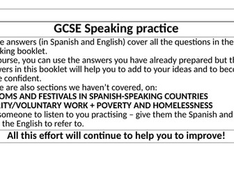 New GCSE Speaking practice - all topics