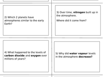 C11 Earth's atmosphere revision cards