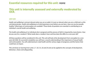OCR Health and Social Care Technical level 3, Unit 13 outline and task breakdown