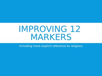 12 mark question help: including more religion RS GCSE