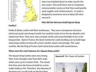 Why did the Normans build Square Keep Castles?
