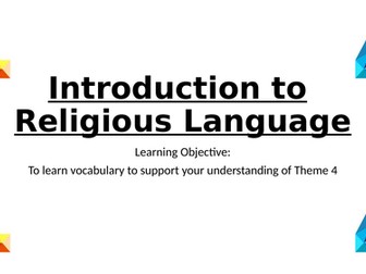 Introduction to Religious Language (Eduqas Theme 4)
