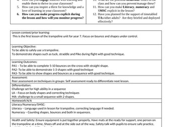 Trampoline KS3-4 Lesson plan bundle