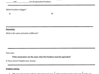 Year 4 - Equivalent Fractions (Extra Fl, Rs, Ps)