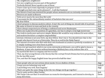 Importance of Being Earnest Quote Bank