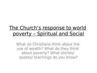 Churches Response to World Povert AQA GCSE