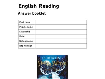 Harry Potter SATs Style Reading Paper