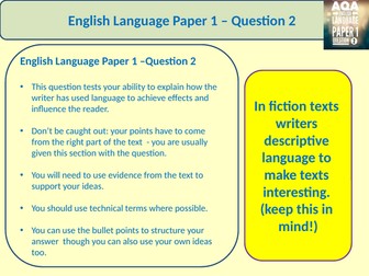 AQA GCSE English Language Paper 1 Question 2 grades 7-9