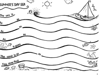 Sea similes poem frame, illustrated
