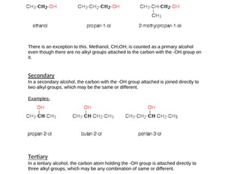 Alcohols & Halogenoalkanes