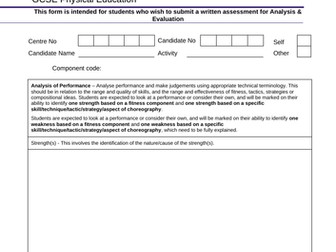 AQA GCSE PE 9-1 Analysis & Evaluation