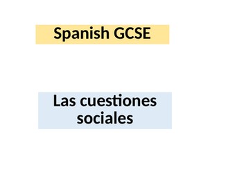 Spanish GCSE Social issues