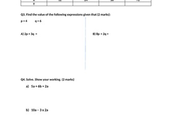 Basic Algebra and Statistics Assessment