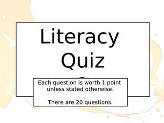 Literacy Quizzes and Spelling Tests