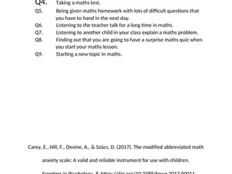 CPD Measuring Mathematical Anxiety