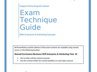 OCR Enterprise, Exam Technique Summary/Revision for R064