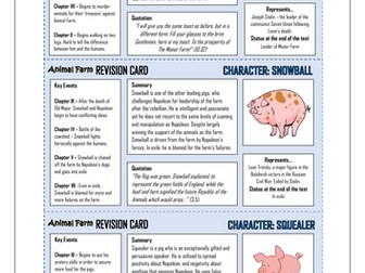Animal Farm Revision Cards!