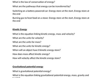 AQA Physics Key Recall Questions